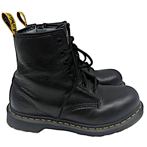 Dr. Martens Maple Zip Boots Black Steel Toe Work Leather Industrial Womens 10 - Picture 6 of 11